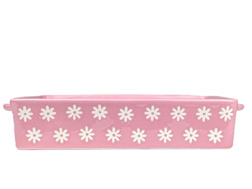 10 Strawberry Street Daisy Rectangular Baker Pink