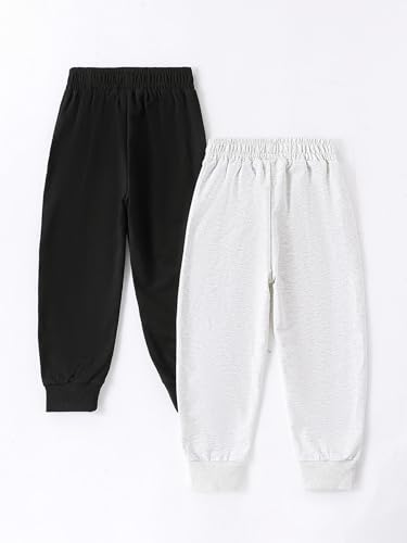 Boys Sweatpants Pants Basic Joggers Cotton Pants 2-Pack2