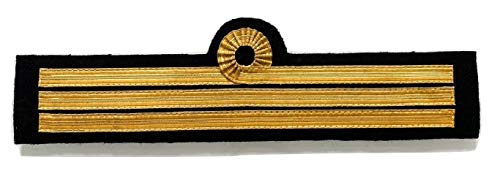 Paire de Galons de manches à coudre OPL | Officier Pilote de Ligne | Co Pilote | Nelson Or fond marine Cover