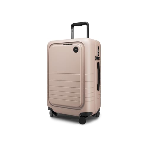 Image of Monos Carry-On Pro Plus Luggage 23 Inch - Hardside Spinner Suitcase with TSA Lock & Laptop Front Pocket | Airline Approved, 42L Polycarbonate Rolling Carry On | Fits 16 inch Laptop | Rose Quartz, Pink