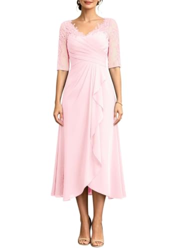 Robe de soirée de luxe en mousseline de soie KIYNE rose taille 58