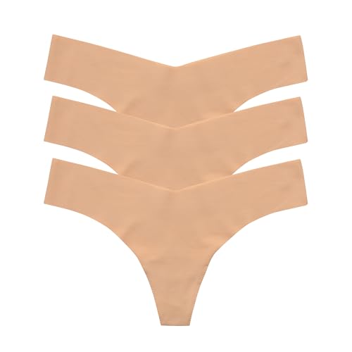 commando - Classic Solid Thong (3-pack) | Seamless No Show Thong | Comfortable, Lay-Flat Edges | Machine Washable