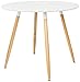 Relaxdays Arvid Mesa Comedor/Cocina Redonda, Madera, Blanco, 74 x 90 cm
