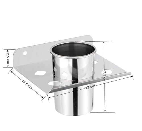 Image of Plantex (Primax) Tumbler Holder for Bathroom /Stainless Steel Tooth Brush Holder /Bathroom Accessories - Pack of 1 (Chrome)