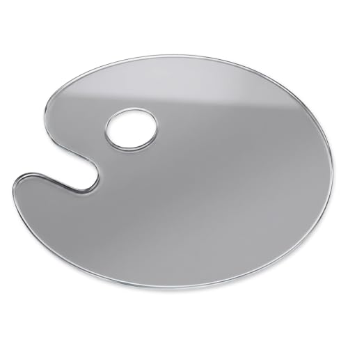 Somime 10x14 Inch Handy Oval Natural Grey Tempered Glass Palette