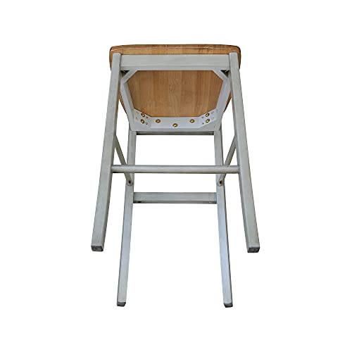 Ic International Concepts International Concepts X-Back Bar Stool-30 Seat Height Stool, 30 Inches, Distressed Hickory/Stone #TOP7