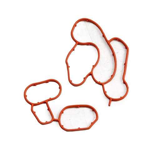 Image of 11427508970 11427508971 Engine Oil Pan Gasket Oil Cooler Filter Housing Gasket Seal Set Compatible with BMW 116i 118i 120i 316i 318i 320i 520i X1 X3 E81 E87 E88 E46 E90 E91 N43 N46 2.0L