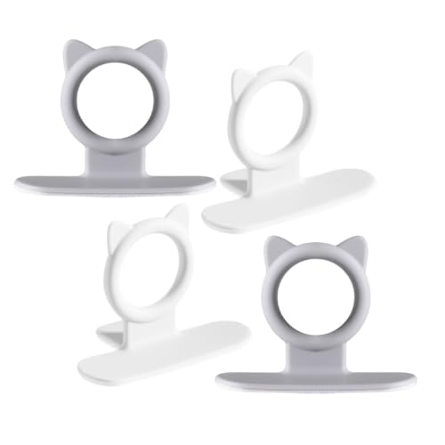 DECHOUS 4 piezas Asas para Levantar Tapa Inodoro Elevadores Versátiles para Asiento Wc Accesorios de Baño Gris y Blanco Útiles para Evitar Contacto Directo y Facilitar Limpieza