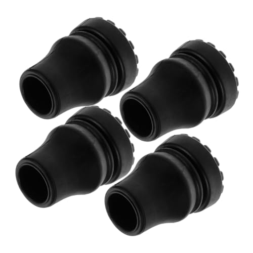 HAPINARY 4pcs Crutch Pads Trekking Poles Anti-Skid Tip Cane Replacement Tips Non-Slip Crutch Pad Walking Pole Tip Replacement Hiking Stick Accessories Walking Stick Cane Tip PVC Black