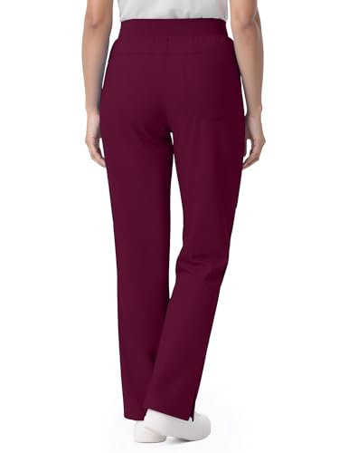 Image of Scrub Pants for Women - Straight Leg Medical Scrub Pants with 6 Pockets - Drawstring Soft Stretch Women Scrub Pant
