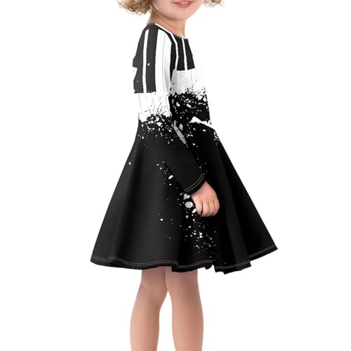 Cute Long Sleeve Dresses for Girls Size 3-16 Knee Length Dresses Girls Skater Dress for Fall Winter4