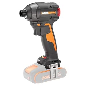 WORX Nitro WX265.9 Accu-slagschroevendraaier, 20 V, krachtige borstelloze motor, 3 snelheden en 2 modi, 200 Nm draaimoment, 3400 omw/min, licht en compact, zonder accu en oplader