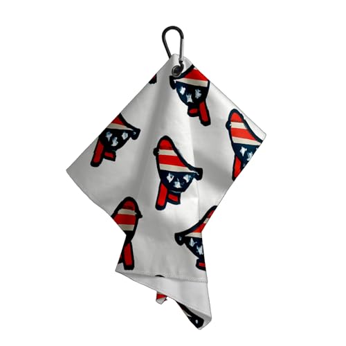 Liberty Chirp Golf Towel with Clip, Microfiber, Quick Dry