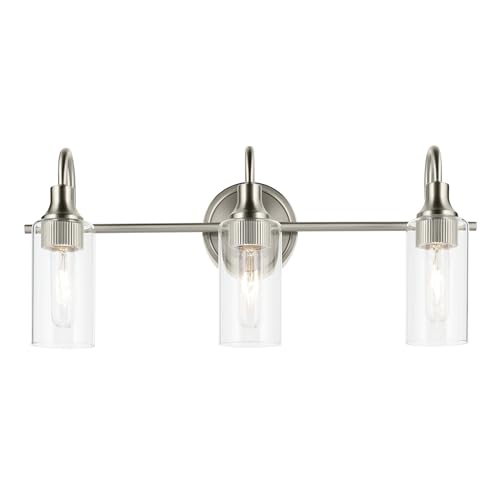 Image of Kichler Kavi 3-Light Bathroom Vanity Light, Brushed Nickel