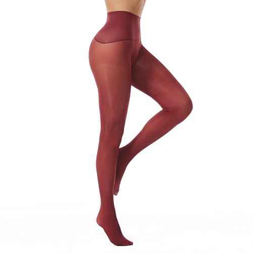 Image of Frola Oil Shiny Stockings Pantyhose 360Seamless Crotch High Waist Smooth Tights for Women