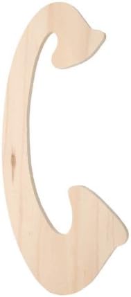 Darice 9187-C Unfinished Wood Embellishment, Letter C, Special Font