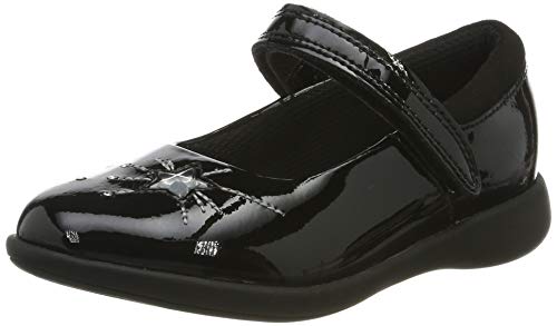 Clarks Girl's Etch Spark Ballet Flats, Black, 7 UK Child