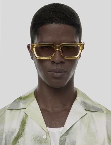 Image of Roneyee Rectangle Sunglasses Men Women Trendy Retro Sunglass UV Protection Fashion Acetate Stylish Square