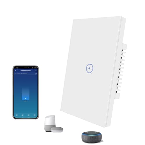 Jinvoo Zigbee Light Switch, Smart Light Switch, Alexa Light Switch Compatible with Alexa and Google, Home Assistant and Philipss Control, Requires Zigbee 3.0 Hub, 1 Gang