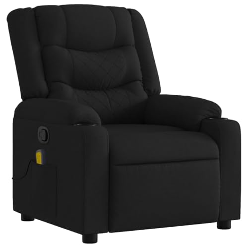 Sillón reclinable manual tela negro miniatura 4