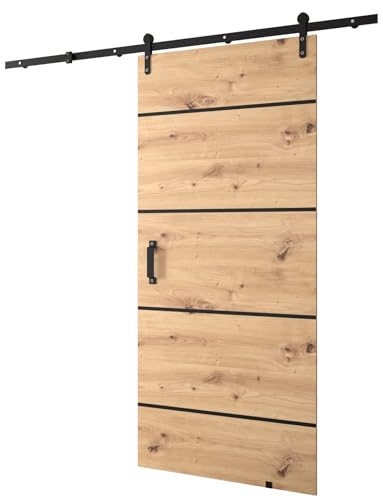 KRYSPOL Schiebetürsystem LOFTIKO 4 Komplett-Set für Schiebetüren, Trennwände Innentüren (Artisan Eiche)