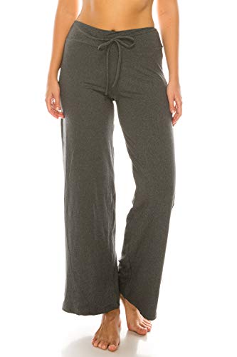 Image of Leggings Depot Women's Wide Leg Drawstring Pajama Pants for Lounge, Sleep | Soft, Breathable Poly-Span, Drawstring Waist, Comfy, Casual, Yoga, Everyday