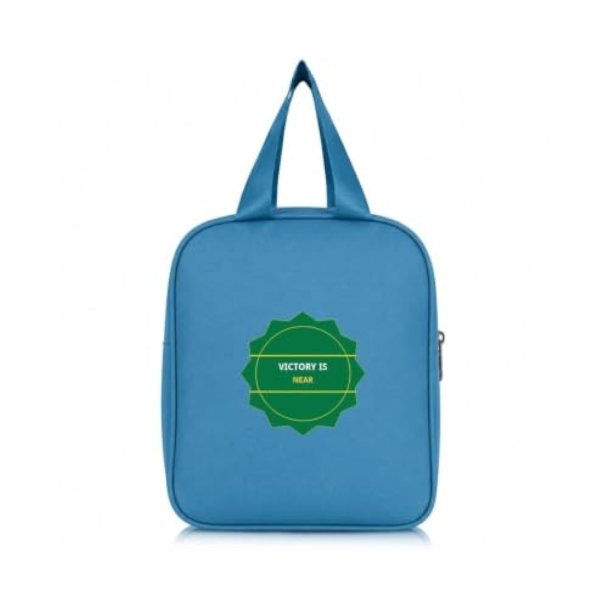Reusable Portable Lunch Bag with Front Storage Pocket, Zipper Closure