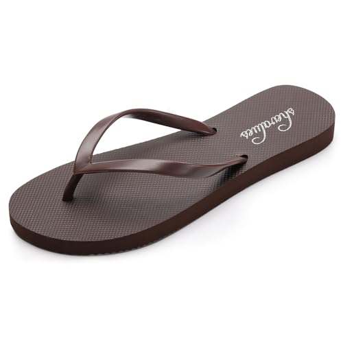 Image of shevalues Slim Basic Flip Flops for Women with Comfortable Yoga Mat | Lightweight Non Slip Rubber Sandals for Beach, Shower, Pool & Summer Casual Wear