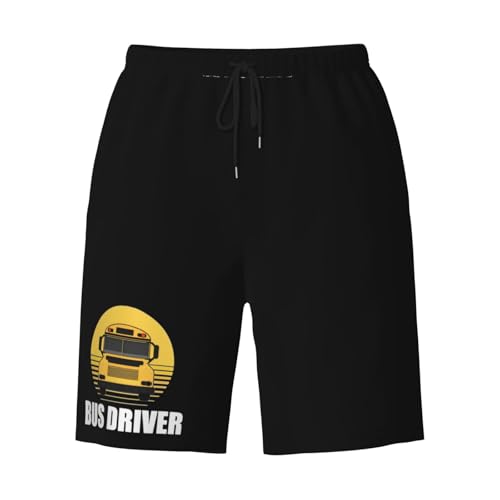 Bus Driver School Bus Men's Quick-Dry Board Shorts 7" - Swim Trunks Summer Hawaii Beach3