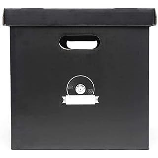Alternative view of BIG FUDGE Cube Boîte de Rangement Vinyles - Set de 5pcs 33cm Boîtes en Carton Noir avec Couvercle pour 33 et 45 Tours…