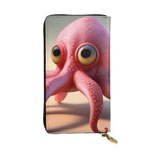 Leather Wallet - Stylish and Durable Wallet for Women with Multiple Compartments and Zipper Design Strawberry Squid Picture