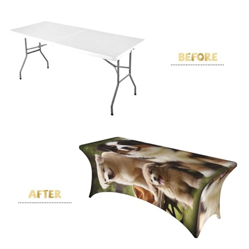 Nappe extensible en élasthanne de 1,8 m lavable table rectangulaire - 5