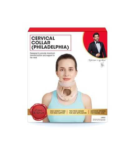 Image of Life Wear Cervical Collar Philadelphia, Adjustable Neck Support for Severe Injuries, Fractures & Trauma, Tracheostomy Opening, Two-Piece Design, Hook & Loop Straps for Easy Application-(S)