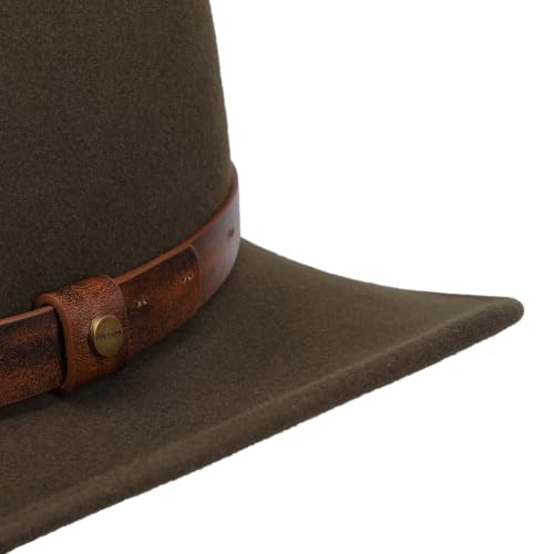 STETSON Oklahoma kapelusz kowbojski zgniatany filc welniany skorzany pasek Meski Caly rok