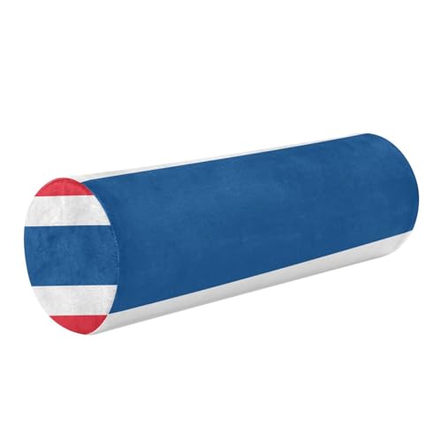 linqin Almohada cilíndrica redonda con funda lavable, soporta hombros, cabeza y piernas ergonómicamente, bandera de Tailandia