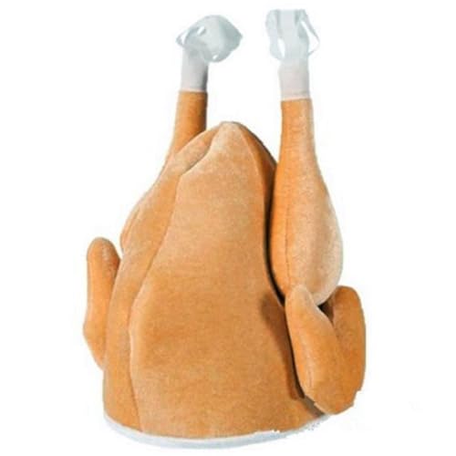 Roasted Turkey Hat for Adults Funny Thanksgiving Costume Dress Up Hats | Adults Roasted Turkey Hat with Mini Santa Hats, Soft Plush Lightweight Novelty Headwear, for Thanksgiving Party - image 2