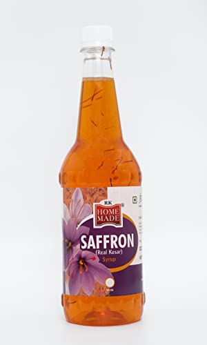 Image of RK Home Made Natural Syrup | Saffron Real Kesar Concentrated Syrup | Gluten-Free | 100% Vegan & Low Fat | Perfect Festive Beverage & Dessert Base