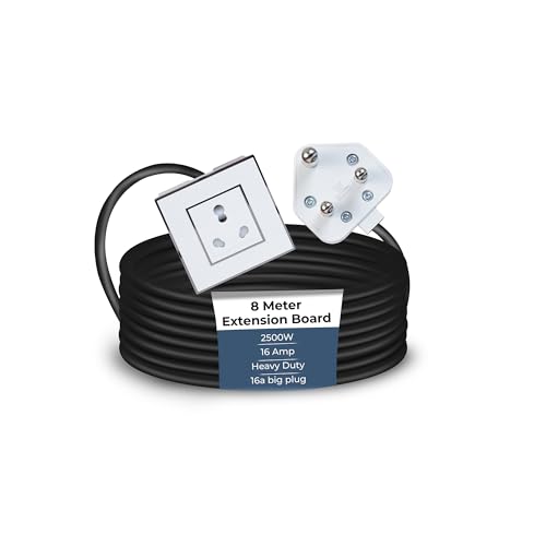 Image of Extension Board Heavy Duty Multi Socket 15A /16A /20A 240Volts (2500 Watts 16A Big Plug, 8 Meter)