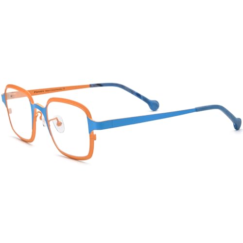 Image of FONEX Colorful Pure Titanium Glasses Frame Women Retro Round Eyeglasses