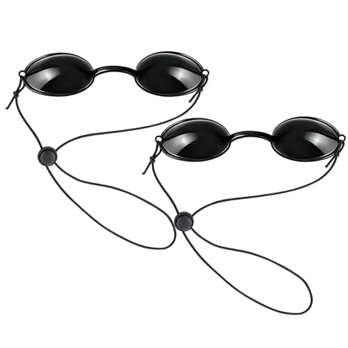 ACKKOR 2 pares de gafas de bronceado, protección ocular para luz roja, camas de bronceado, IPL y LED