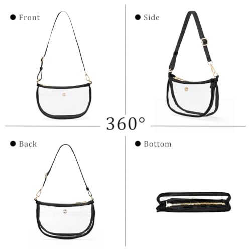 Image of Shoulder Bag for Women Handbags with Adjustable Strap Underarm Purse Mini Clutch Purses Trendy Crescent Bags 1L