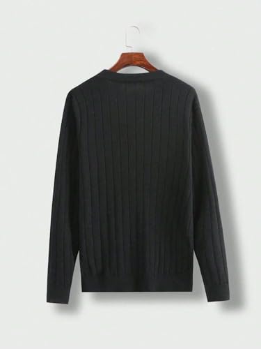 Men's Solid Button Front Cardigan Plain Black Office Fashion Knitwear Top for Men3