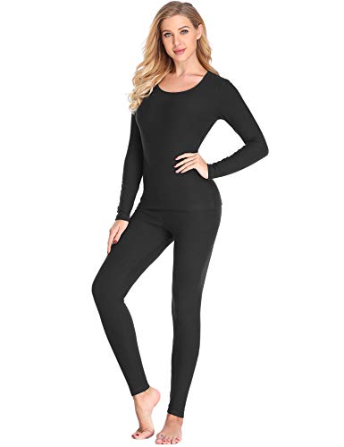 LALAVAVA Lusofie Cotton Thermal Underwear Set for Women Long Johns Set Soft Base