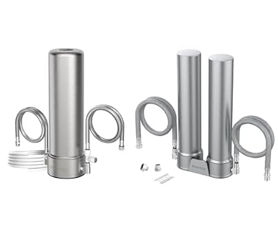 Waterdrop AP13 Under Sink Water Filter and Refrigerator Water Filter 2-in-1 with Waterdrop DST Under Sink Water Filter System,Stainless Steel Water Filter for Sink, Bundle