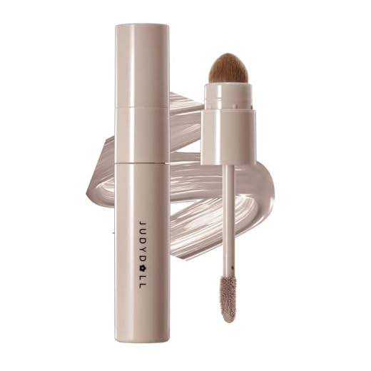 JUDYDOLL Cool Toned Contour,for Fair Skin, Smooth Liquid Contour With Dual Brush, Anti-Smudge & Brightening, Long-Lasting, Makeup Contour (01 Cool Gray Brown)