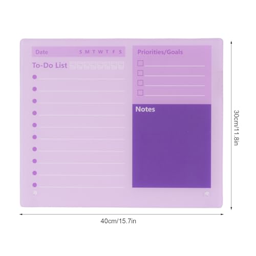 Desktop Thickened Acrylic Dry Erase Board, Dry Erase Planner Board Acrylic Desk Calendar to Do List Schedule Writing Tool with Stand for Office Home School (40 * 30cm) - Image 4