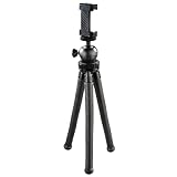 Hama - Mini treppiede con gambe a snodo per Smartphone, Gopro e fotocamera, 27 cm, nero