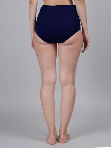 Image of High Waisted Swimsuit Bottom Tummy Control Ruched Bikini Bottom Vintage Bathing Swim Shorts for Women