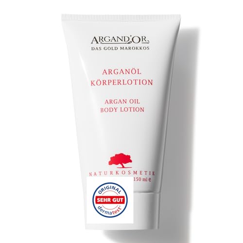ARGAND'OR vegane Arganöl Körperlotion - Pflegend - Feuchtigkeitsspendend - Für normale, trockene und empfindliche Haut - Für gestresste Haut - 150ml