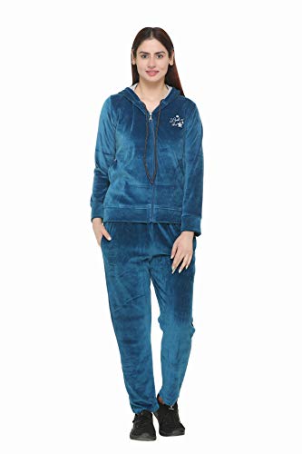 Image of CUPID Regular Fit Velvet Track Suit for Woman, Winter Wear Velvet Night Suit Set with Pockets for Sports, Night, Jogging, Daily Gym Wear L to 5XL